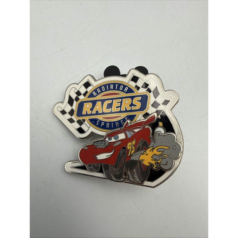 Cars Radiator Springs Racers Logo 2012 Lightning McQueen Slider Disney Hat Pin.